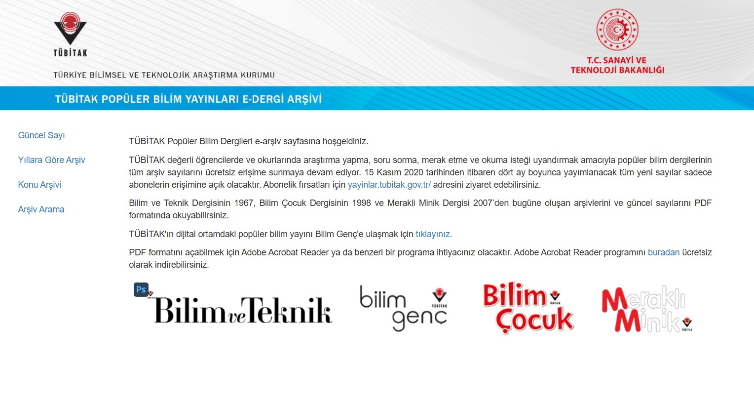 TÜBİTAK E-Dergi Görseli